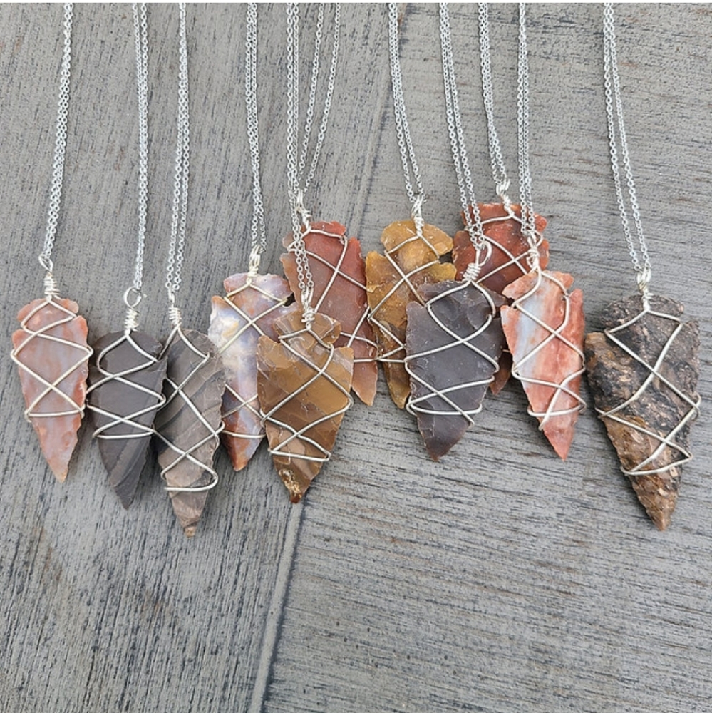 Mystery Pick Hand Carved Arrowhead Necklace
